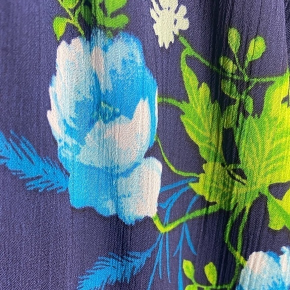 Hollister Pinafore Dress Flower Pattern Blue Green - Picture 4 of 10